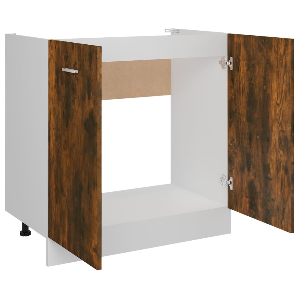 vidaXL Ντουλάπι Lyon Νεροχύτη Καπνιστή Δρυς 80x46x81,5εκ.