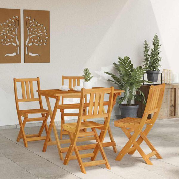 vidaXL Σετ Μπιστρό Κήπου 5 pcs Καφέ Μασίφ ξύλο ακακίας