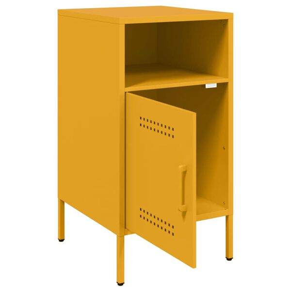vidaXL Κομοδίνο Μουσταρδί 36x39x68 εκ. από Χάλυβα