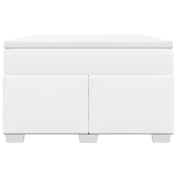 vidaXL Κρεβάτι Boxspring με Στρώμα Λευκό 120x190εκ.από Συνθετικό Δέρμα