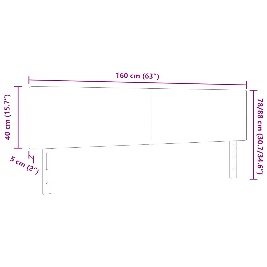 vidaXL LED Κεφαλάρι Σε Απλή Σχεδίαση Σκούρο Γκρι 80 εκ. Κορντούρα