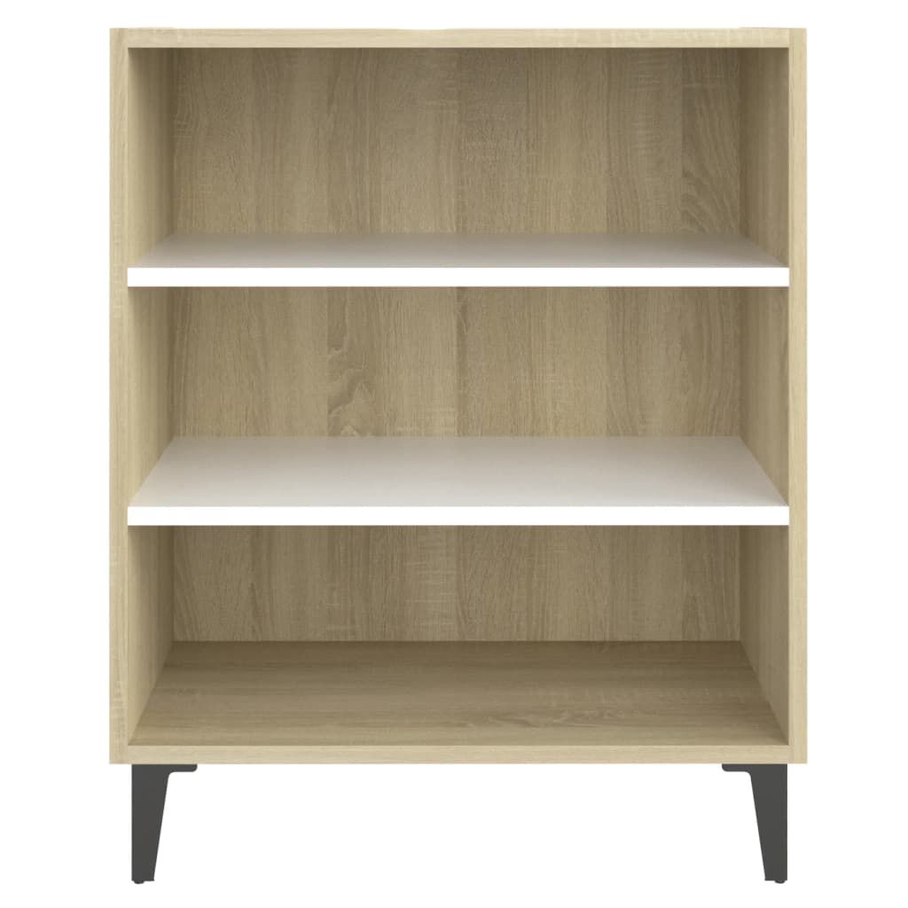vidaXL Ραφιέρα Λευκό / Sonoma Δρυς 57 x 35 x 70 εκ. από Επεξ. Ξύλο