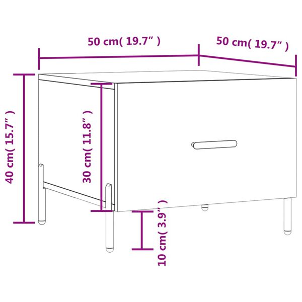 vidaXL Τραπεζάκια Σαλονιού 2 τεμ Sonoma Δρυς 50x50x40 εκ Επεξ. Ξύλο