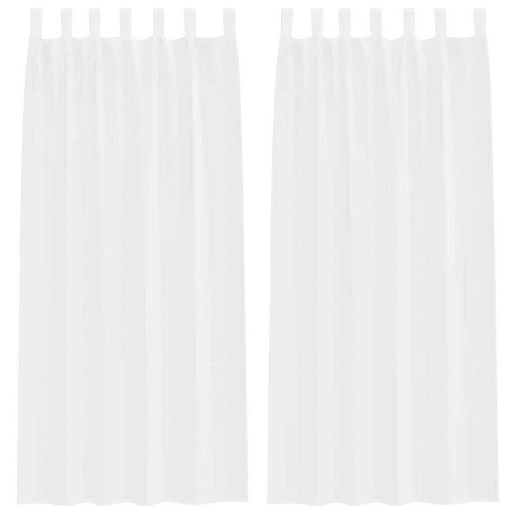 vidaXL Κουρτίνες με κουρτίνες 2 pcs Λευκό 140 x 260 εκ. Πολυεστέρας