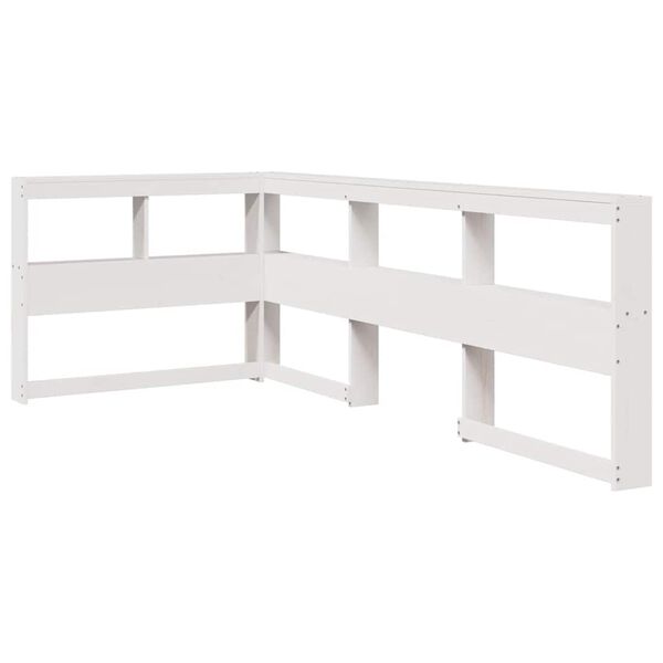 vidaXL Κρεβάτι Βιβλιοθήκη Χωρίς Στρώμα Λευκό 75x190 εκ Μασίφ Πεύκο