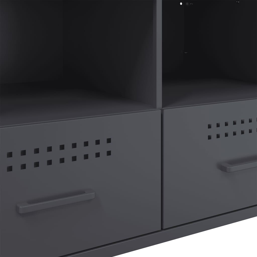 vidaXL Έπιπλα Τηλεόρασης 2 τεμ. Ανθρακί 68x39x50,5 εκ. από Χάλυβα
