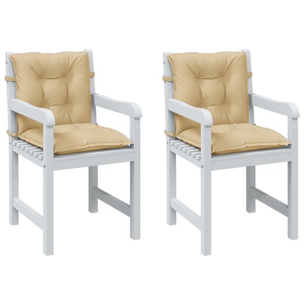 vidaXL Μαξιλάρια Καρέκλας με Πλάτη 2 τεμ. Μπεζ 100x50x7εκ. Ύφασμα