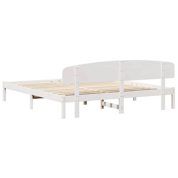 vidaXL Σκελετός Κρεβατιού Λευκό 200 x 200 cm Μασίφ ξύλο πεύκου