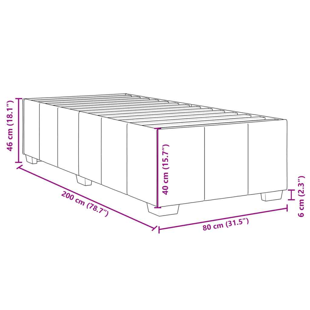 vidaXL Σκελετός Κρεβατιού Χωρίς Στρώμα Μπλε 80x200 εκ. Υφασμάτινο