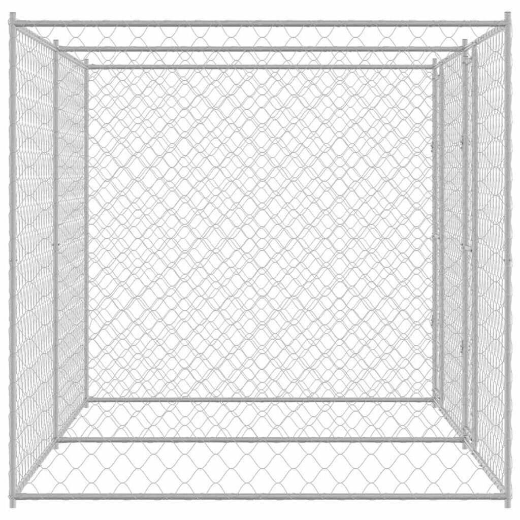 vidaXL Κλουβί σκύλου Ασημί 400 x 200 x 200 εκ. Επικαλυμμένος Χάλυβας