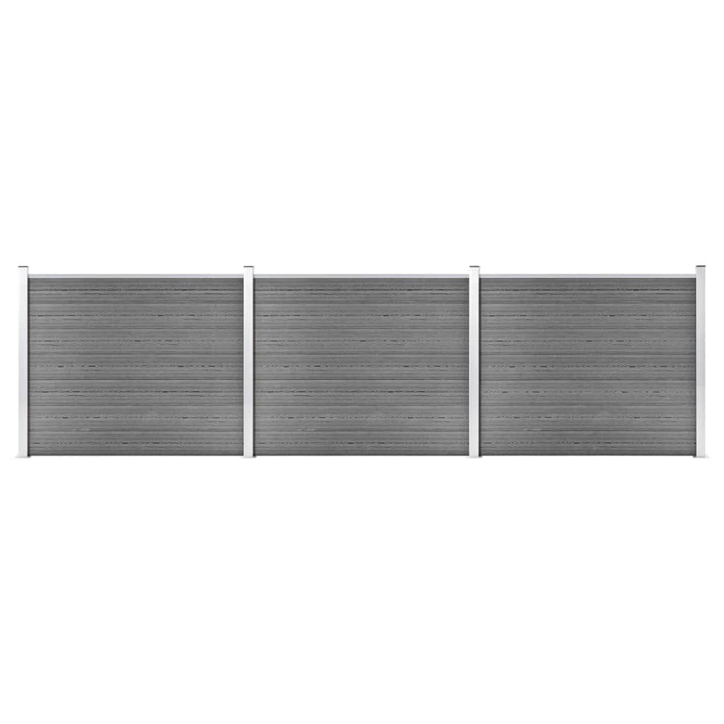 vidaXL Σετ Πάνελ Περίφραξης Γκρι 526 x 146 εκ. από WPC