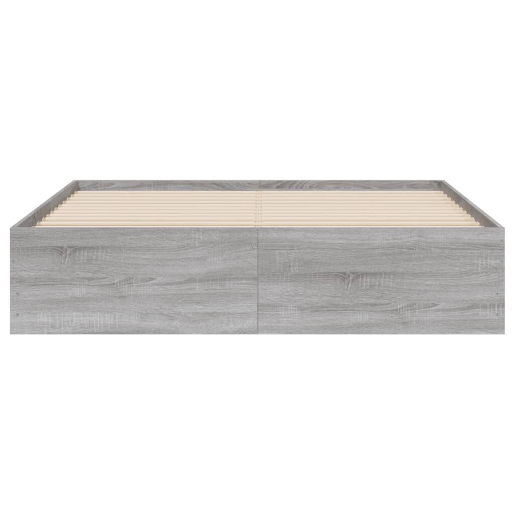 vidaXL Πλαίσιο Κρεβατιού με Συρτάρια Γκρι Sonoma 150x200εκ. Επεξ. Ξύλο