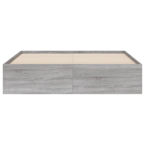 vidaXL Πλαίσιο Κρεβατιού με Συρτάρια Γκρι Sonoma 150x200εκ. Επεξ. Ξύλο