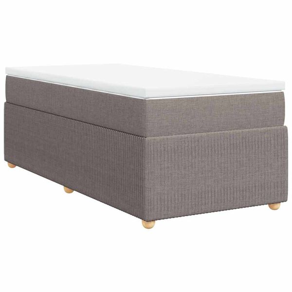 vidaXL &Kappa;&rho;&epsilon;&beta;ά&tau;&iota; Boxspring &mu;&epsilon; &Sigma;&tau;&rho;ώ&mu;&alpha; Taupe 90x200 &epsilon;&kappa;. &Upsilon;&phi;&alpha;&sigma;&mu;ά&tau;&iota;&nu;&omicron;