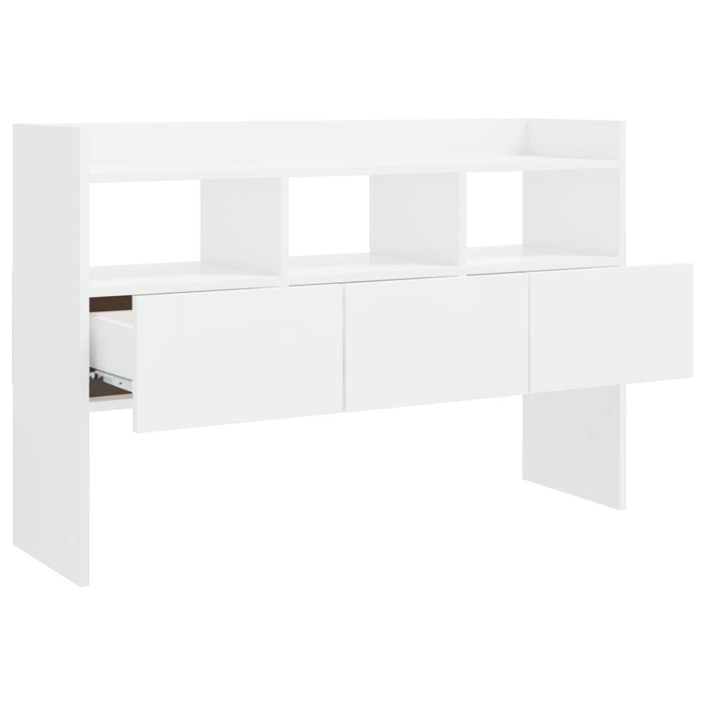 vidaXL Μπουφές Γυαλιστερό Λευκό 105 x 30 x 70 εκ. από Επεξ. Ξύλο