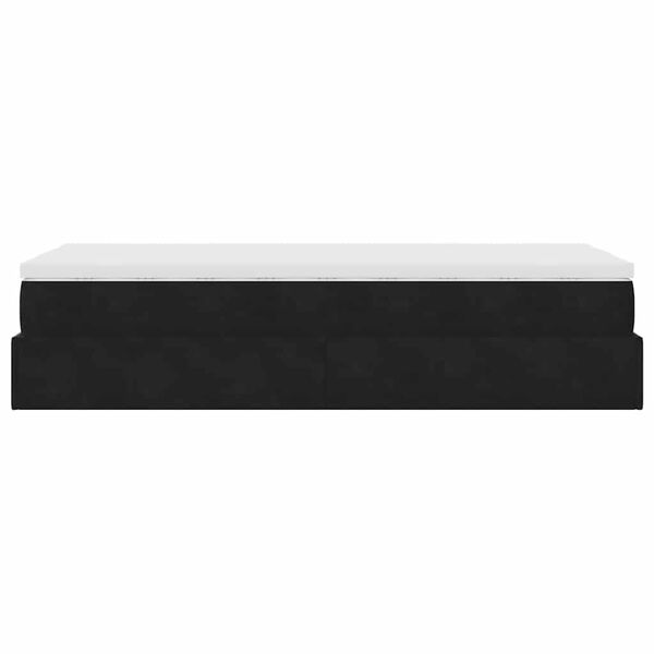 vidaXL Οθωμανικό κρεβάτι με στρώμα Μαύρο 90x200cm Velvet