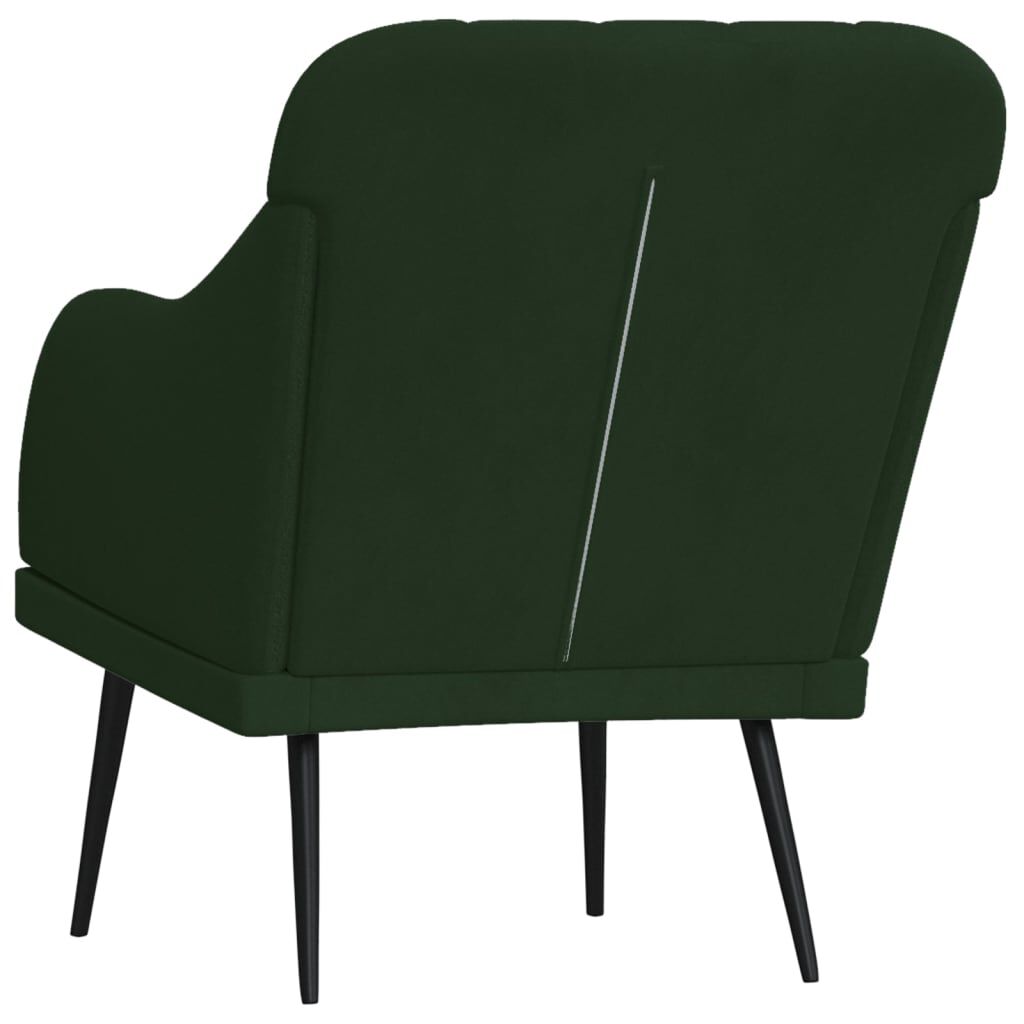 vidaXL Πολυθρόνα Σκούρο Πράσινο 63x76x80 εκ. Βελούδινη