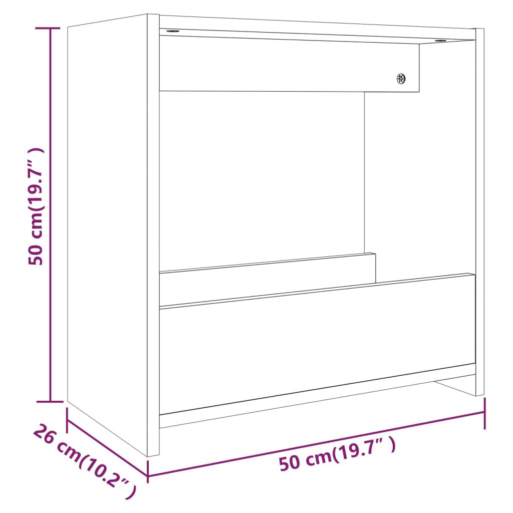 vidaXL Βοηθητικό Τραπέζι Γκρι Sonoma 50x26x50 εκ. Επεξεργασμένο Ξύλο