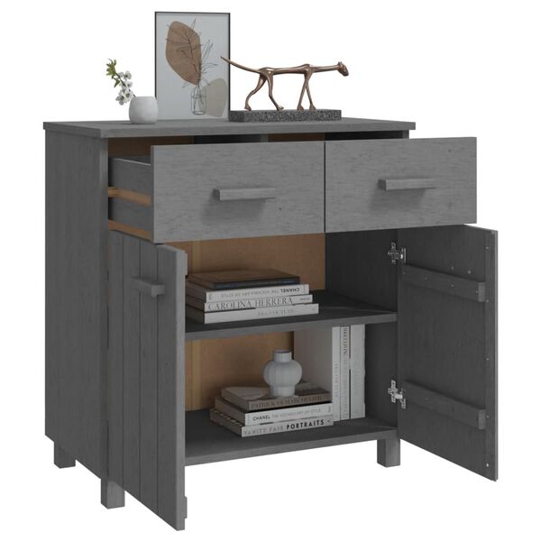 vidaXL Ντουλάπι Αποθήκευσης Σκούρο Γκρι 79x40x80 εκ. Μασίφ Ξύλο Πεύκου