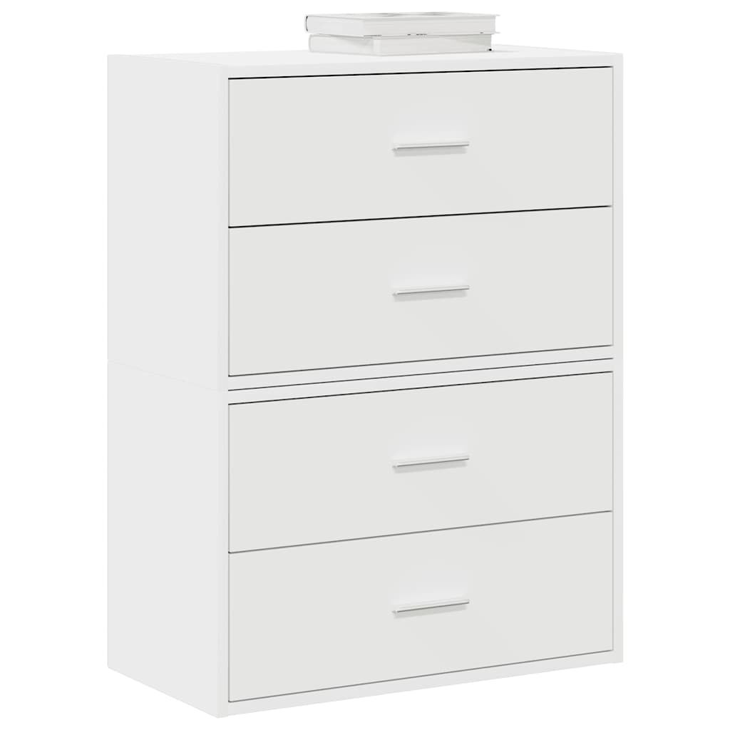vidaXL Ντουλάπια με 2 συρτάρια 2 τεμάχια Λευκό 60x31x40 cm
