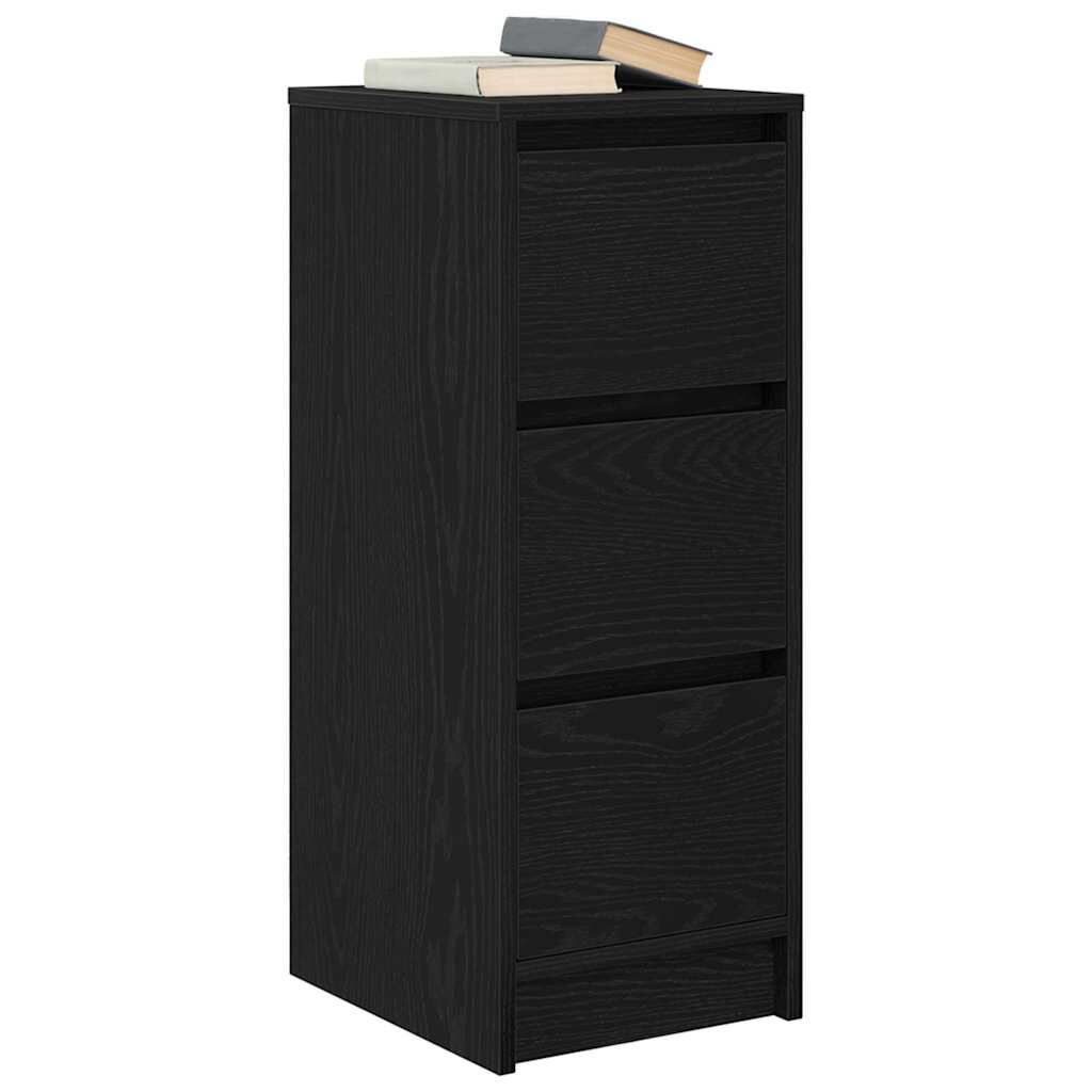vidaXL Sideboard Μαύρη βελανιδιά 29,5x34x76 cm Κατασκευασμένο ξύλο