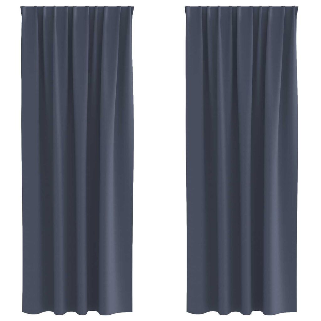 vidaXL Κουρτίνες με κουρτίνες 2 pcs Ανθρακί 260 x 140 εκ. Πολυεστέρας