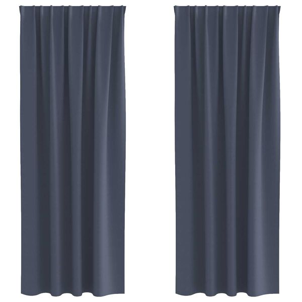 vidaXL Κουρτίνες με κουρτίνες 2 pcs Ανθρακί 260 x 140 εκ. Πολυεστέρας