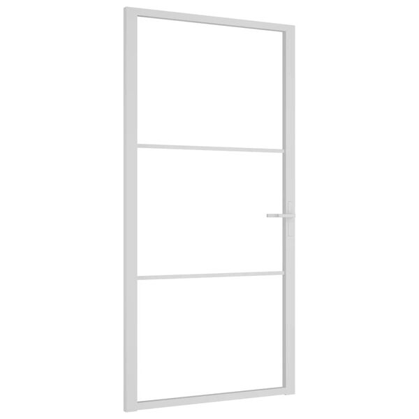 vidaXL Εσωτερική Πόρτα 102,5x201,5 εκ. Λευκή ESG Γυαλί και Αλουμίνιο