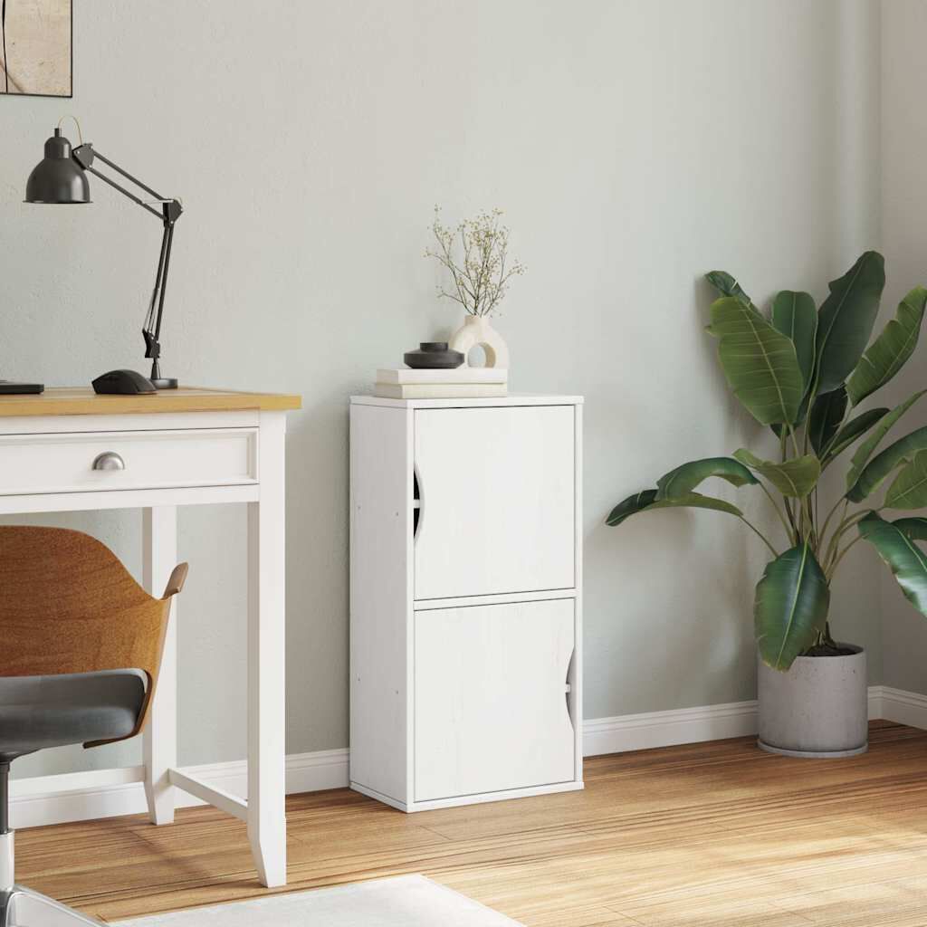 vidaXL Βοηθητικό Ντουλάπι ODDA Λευκό 40x24x79εκ. από Μασίφ Ξύλο Πεύκου