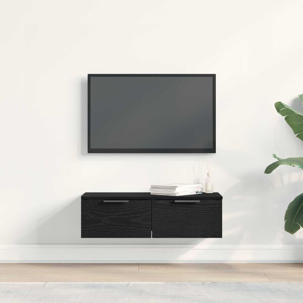 VidaXL Μαύρος δρυός τοίχου ντουλάπα 68x30x20 εκ. από κατασκευασμένο ξύλο