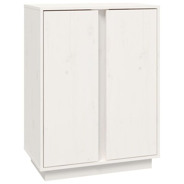 vidaXL Συρταριέρα Λευκή 60x35x80 εκ. από Μασίφ Ξύλο Πεύκου
