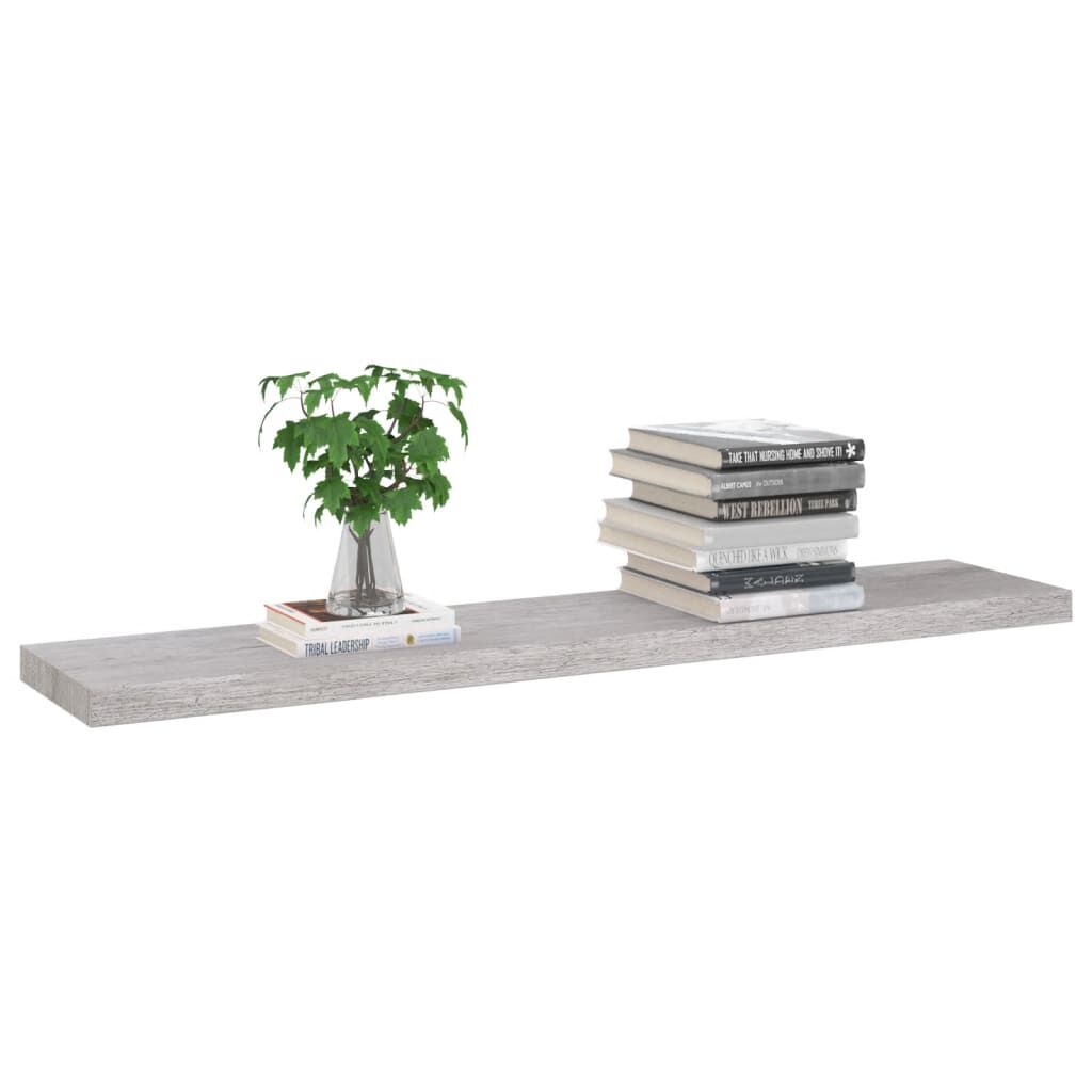 vidaXL Ράφια Τοίχου 2 τεμ. Γκρι Σκυροδέματος 120x23,5x3,8 εκ. MDF