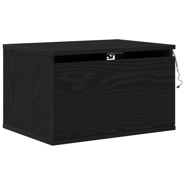 vidaXL Τοίχου κομοδίνο Μαύρη δρυς 50 x 36 x 30 εκ Επεξεργασμένο ξύλο