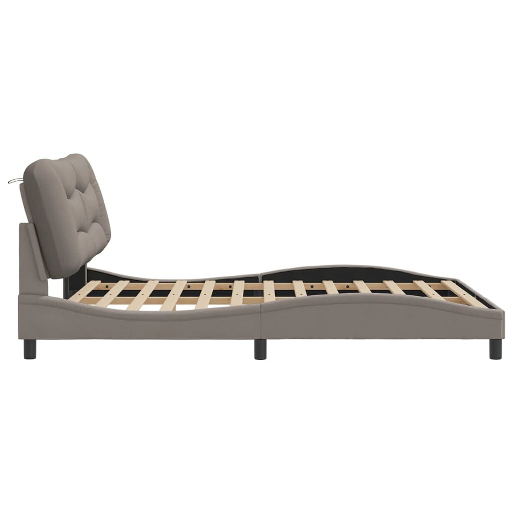 vidaXL Σκελετός Κρεβατιού Χωρίς Στρώμα Taupe 160x200 εκ. Υφασμάτινο