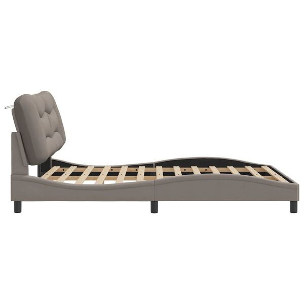 vidaXL Σκελετός Κρεβατιού Χωρίς Στρώμα Taupe 160x200 εκ. Υφασμάτινο