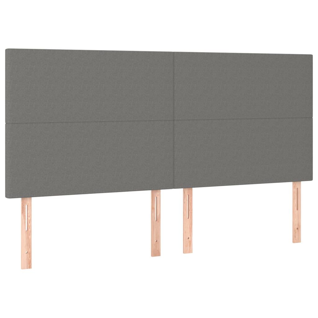 vidaXL Κεφαλάρια Κρεβατιού 4 τεμ. Σκ. Γκρι 90x5x78/88 εκ. Υφασμάτινο