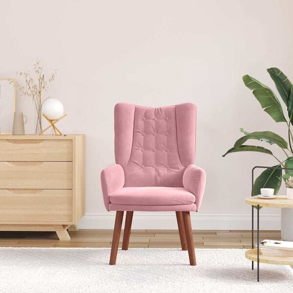 vidaXL Χαλαρωτική Πολυθρόνα Ροζ 63 x 67 x 94 εκ. Βελούδο