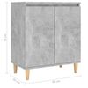 vidaXL Ντουλάπι Γκρι Σκυρ. 60x35x70 εκ. Μασίφ Ξύλινα Πόδια Επεξ. Ξύλο