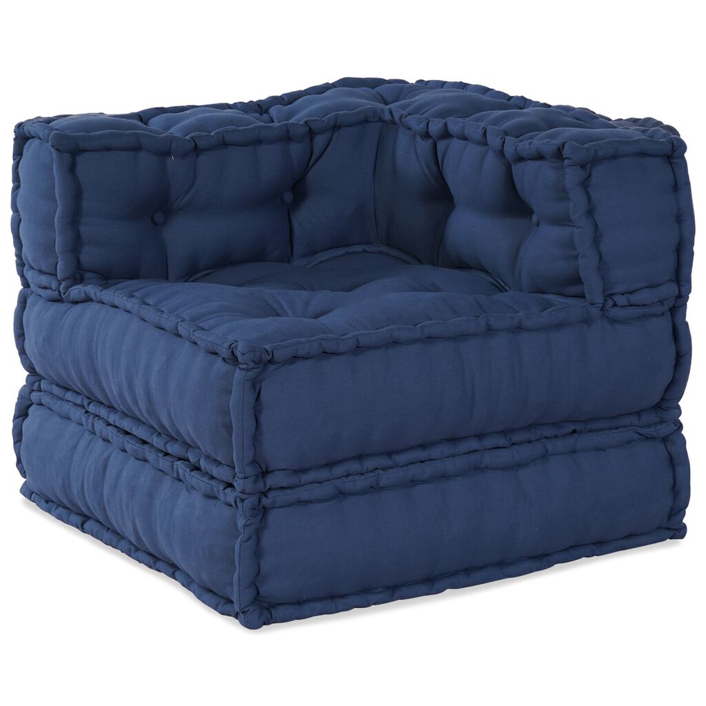 vidaXL Μοντέρνος Πούφ Indigo 70x70x54 Ύφασμα