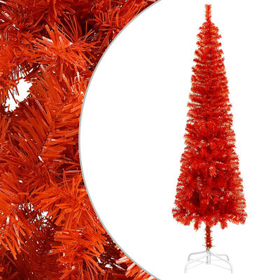 vidaXL Χριστουγεν Δέντρο Προφωτισμένο Slim Κόκκινο 150εκ