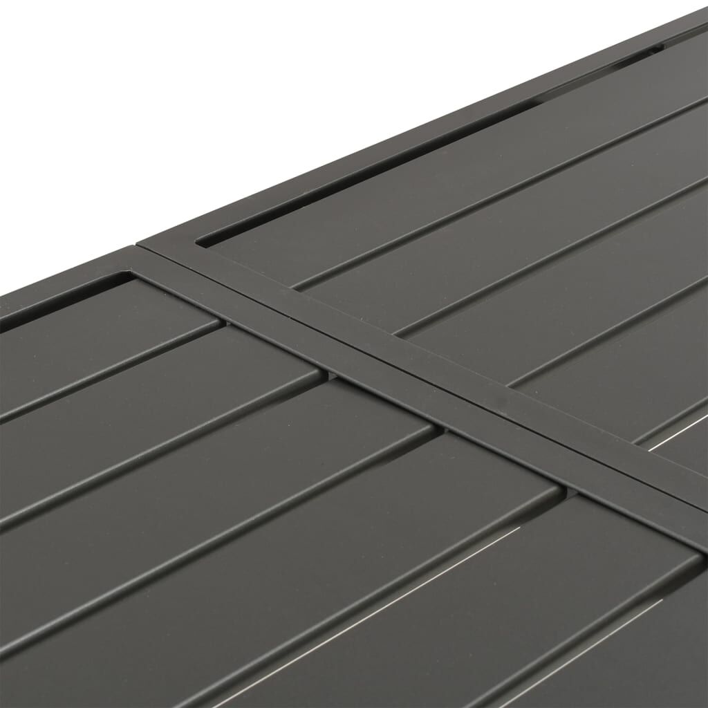 vidaXL Τραπέζι Κήπου Σκούρο Γκρι 180 x 83 x 72 εκ. Ατσάλινο