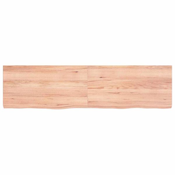 vidaXL Ράφι Τοίχου Ανοιχτό Καφέ 120x30x(2-4)εκ. Επεξ. Μασίφ Ξύλο Δρυός