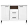 vidaXL Ντουλάπι OSLO Λευκό 113x40x77 εκ. Μασίφ Ξύλο με Μετ. Πόδια