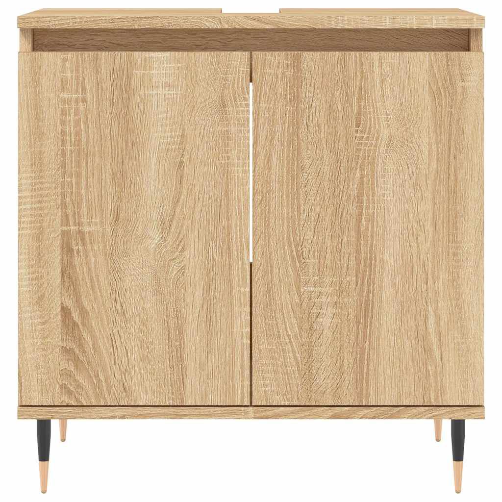 vidaXL Ντουλάπι Μπάνιου Sonoma Δρυς 58 x 33 x 60 εκ. από Επεξεργ. Ξύλο