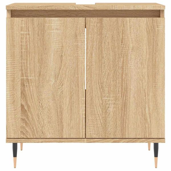 vidaXL Ντουλάπι Μπάνιου Sonoma Δρυς 58 x 33 x 60 εκ. από Επεξεργ. Ξύλο
