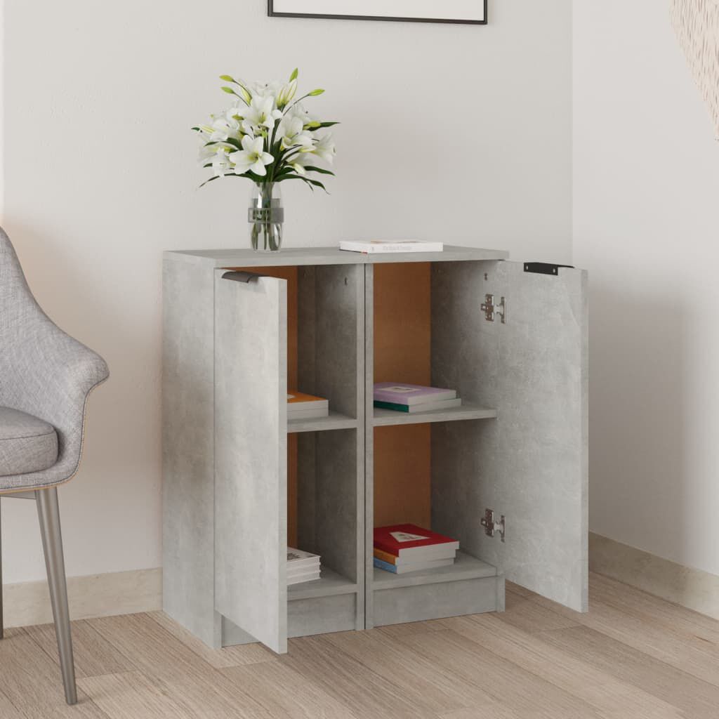 vidaXL Ντουλάπια 2 τεμ. Γκρι Σκυροδέματος 30x30x70 εκ. Επεξεργ. Ξύλο