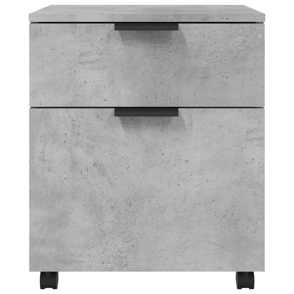 vidaXL Αρχειοθήκη Φορητή Γκρι Σκυρ. 45x38x54 εκ. Επεξ. Ξύλο με Ρόδες