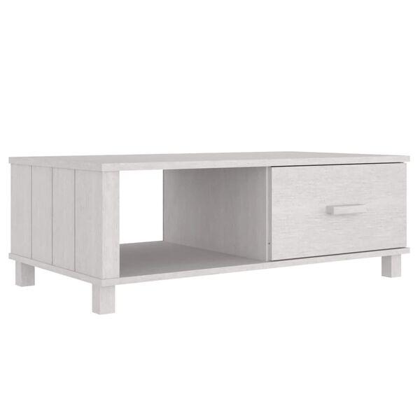vidaXL Τραπεζάκι Σαλονιού HAMAR Λευκό 100x55x35 εκ. Μασίφ Ξύλο Πεύκου