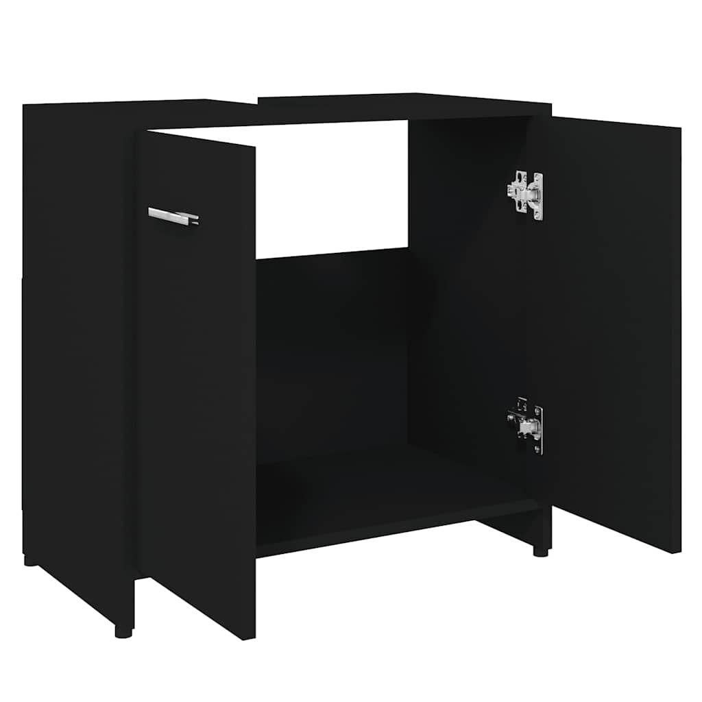 vidaXL Ντουλάπι Νιπτήρα Μαύρο 60 x 33 x 61 εκ. από Επεξ. Ξύλο