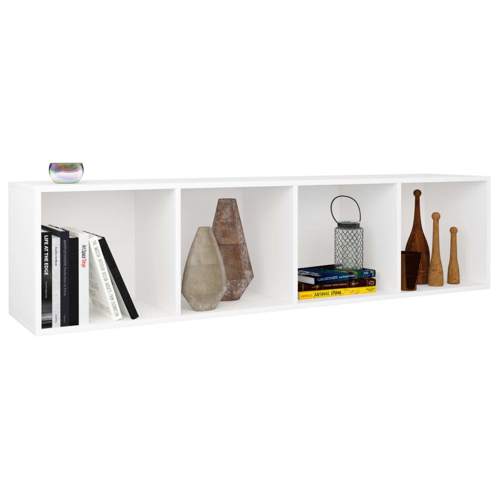 vidaXL Βιβλιοθήκη/Έπιπλο Τηλεόρασης Λευκό 36x30x143 εκ. Επεξ. Ξύλο